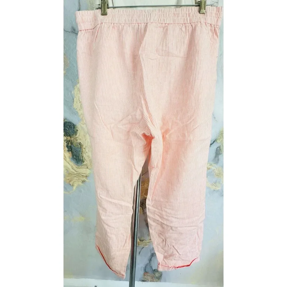 NWT J. Crew womens Striped Linen Pants Size 14